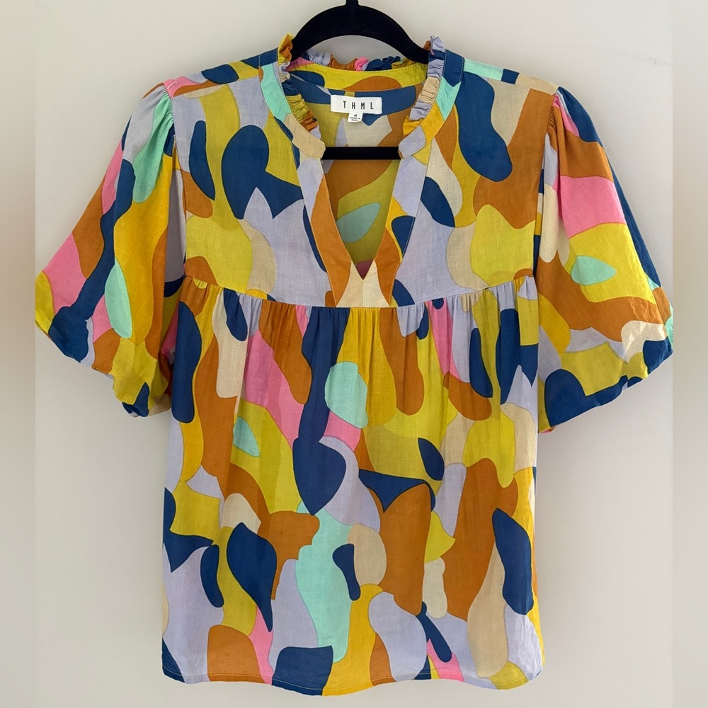 THML Multicolor Abstract Top - Sz Med, Pristine Condition
